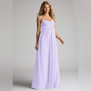 Never Worn AZAZIE LLANA
A-Line Chiffon Floor-Length Bridesmaid Dress-Lilac